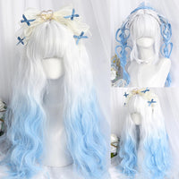 OLACARE Synthetic Super Long Curly Lolita Wig With Bangs 120cm Blonde White Pink Cute Fake Hair Women Halloween Cosplay Wigs #31