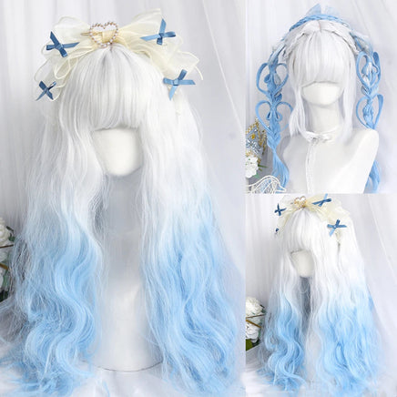 OLACARE Synthetic Super Long Curly Lolita Wig With Bangs 120cm Blonde White Pink Cute Fake Hair Women Halloween Cosplay Wigs #31