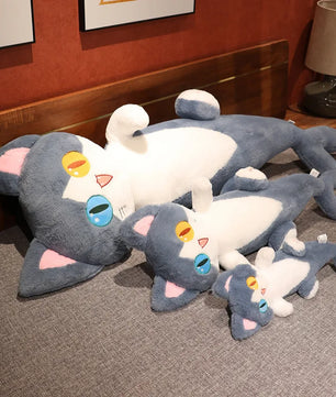 Lusy Store LLC Different Eye Shark Shark Cat Doll Pillow Creative Cat Plush Toy Plush