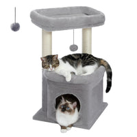 Cat Tree Tower with Cozy Condo & Top Perch Grey as picture