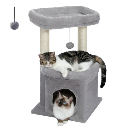 Cat Tree Tower with Cozy Condo & Top Perch Grey as picture