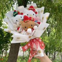 My Melody Kuromi Stuffed Animals Plush Toy With Roses Creative Bouquets Christmas Halloween Gifts 2
