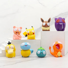Lusy Store LLC 8pcs/set Pokemon Action Figure | Kawaii Big Eye Pikachu &amp; Friends | 2.36 in Action Figure