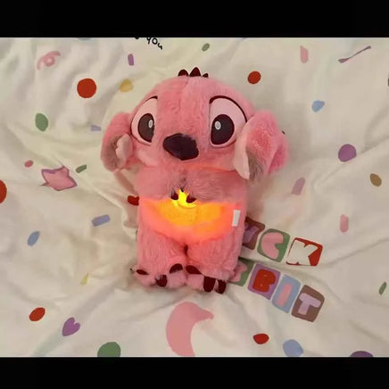 Stitch Anime Plush Doll With Lighting Music Airbag Kawaii Appease Toy Baby To Soothe Sleep Peluche For Kids Gift B