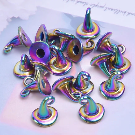 20pcs Antique Silver Color Halloween Witch Hat Charm Pendants Fit Necklace Bracelet Handmade Jewelry Making Supplies Accessories