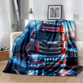 3D S-Scania Top Class Truck Cartoon Soft Blankets,Throw Blanket Comfortable Blanket for Picnic Beds Sofa Home Bedroom Lusy Store