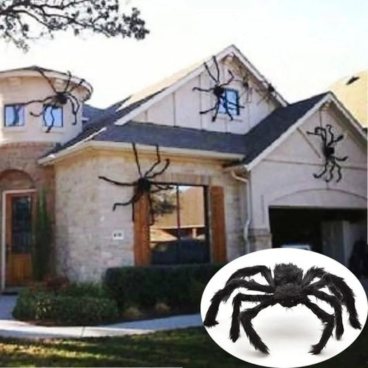 Lusy Store LLC Black Spider Halloween Decoration Haunted House Prop Indoor Outdoor Giant Decor Plush