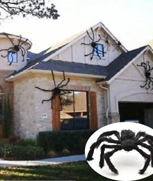 Lusy Store LLC Black Spider Halloween Decoration Haunted House Prop Indoor Outdoor Giant Decor Plush