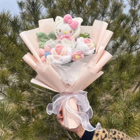 My Melody Kuromi Cinnamoroll Kt Cat Plush Doll Toy With Flowers Creative Handmade Bouquet Valentine Christmas Graduation Gifts 10