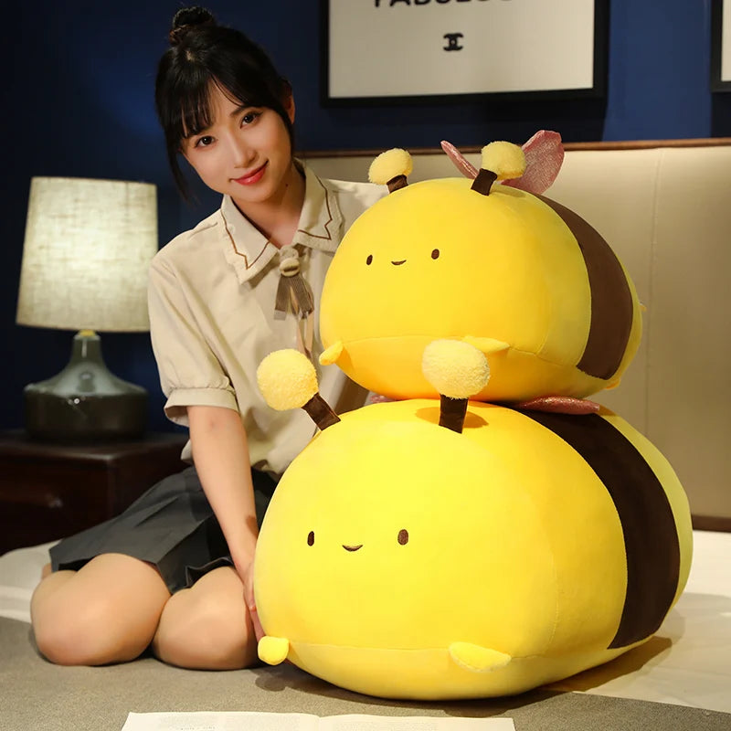 Lusy Store LLC Bee Plush Pillows Stuffed Cartoon Animals Plushie Super Soft Hugging Pillow Bedding Sleeping Cute Gifts Plush