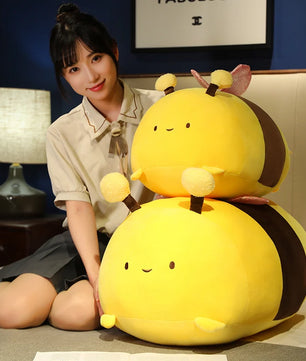 Lusy Store LLC Bee Plush Pillows Stuffed Cartoon Animals Plushie Super Soft Hugging Pillow Bedding Sleeping Cute Gifts Plush