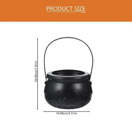 Candy Cauldron Halloween Bucket Witch Basket Plastic Treat Black Pot Bowl Kettle Trick Pumpkin Holder Or Goodie Photo Costume