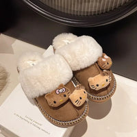 Winter Sanrio Hello Kitty Plush Slippers Cute Cartoon Fuzzy Warm Comfy Women Home Shoe Kawaii Y2K Outdoor Antiskid Flat Slippers Lusy Store