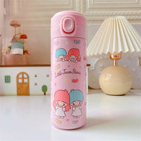Sanrio Hello Kitty Kuromi Melody Cartoon Stainless Bounce Cup Creative Trending Student Water Bottle Large Capacity Thermos Cup 11 420ML
