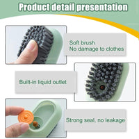1/2pcs Shoes Brush Automatic Liquid Discharge Multifunction Press Out Shoes Cleaner Soft Bristles Clothes Brushes Cleaning Tool Lusy Store