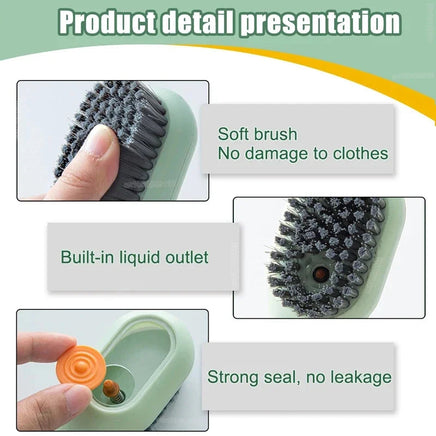 1/2pcs Shoes Brush Automatic Liquid Discharge Multifunction Press Out Shoes Cleaner Soft Bristles Clothes Brushes Cleaning Tool Lusy Store