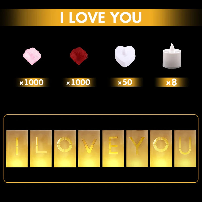 Lusy Store LLC Will You Marry Me Luminous Paper Bag Wedding Proposal Decoration with Illuminated Letter Logo and LED light For Proposal Party Event &amp; Party