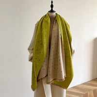 Lusy Store Women Cashmere Scarf Fashion Stars Print Scarves Lady Shawls Wraps Female Pashmina Warm Thick Blanket Stoles Bufanda 