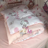 Sanrio Kawaii Hello Kitty Kuromi My melody Pochacco Cinnamoroll Cute Anime Quilt Kawaii Student Dormitory Quilt Set Holiday Gift Lusy Store