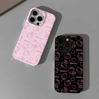 Lusy Store Cute Cartoon Hello Kitty Phone Case for IPhone 16 15 14 13 12 11 Pro Max XS XR XSMax 6 7 8 Plus Glossy HD Hard PC Cover 