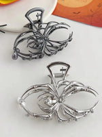 1Pcs Halloween Black Spider Hair Claw Clips with Pearl Charm Design,Metal Gothic Punk Hair Clips Strong Hold Hair Accessories Combination