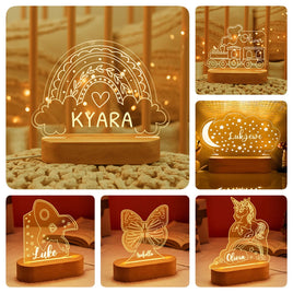 Baby Kids USB Night Light Personalized Children Name Lamp Custom Nursery Newborn Bedroom Home Decoration Birthday Souvenir Gift