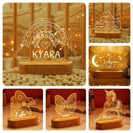 Baby Kids USB Night Light Personalized Children Name Lamp Custom Nursery Newborn Bedroom Home Decoration Birthday Souvenir Gift