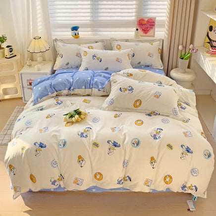 Disneys Cartoon Bed Sheets Set Stichs Mickeys Bedding Set Toys Story Duvet Cover Pillowcase Donalds Bed Sets Queen King Size 16