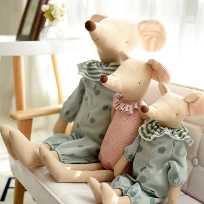 Lusy Store LLC Cute Baby Mouse Plush Toys Stuffed Animal Mouse Dolls Lovely Rat with Clothes Kids Birthday Gifts Plush