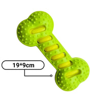 Dog Chew Toy Squeaky Bones Bite-resistant Training Puppy Toy Teeth Cleaning Interactive Massage Toothbrush Dog Toy green CHINA