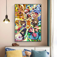 Pokemon Canvas Prints Wall Art Home Classic Children's Bedroom Decor Gifts Kid Action Figures Modular Painting Cartoon Character Lusy Store