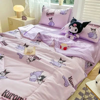 Hello Kitty Kawaii Summer Quilt Anime Cartoon Bedding Quilt Cover Student Bedding Soft Microfiber Bedspread Lightweight Coverlet Lusy Store