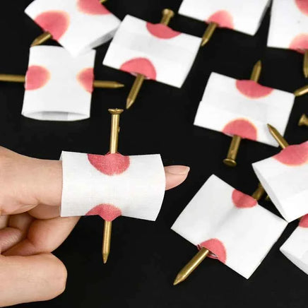 5/10Pcs Fake Nail Through Finger With Blood Bandage Fool Toy Halloween Prank Magic Prop Joke Magic Funny Gadgets Magic Trick Toy