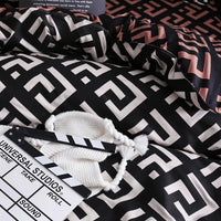 Luxury Black Bedding Comforter Set with Pillow Case SIngle Full Size Bed Linen Duvet Cover Set Queen/King Double Single Bed Lusy Store