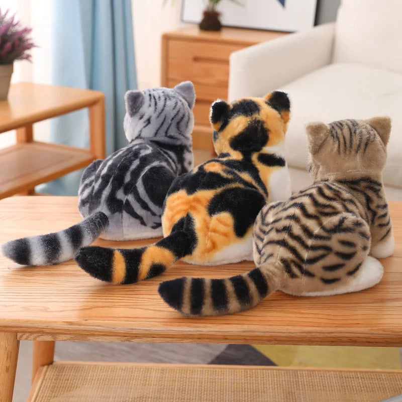 Lusy Store LLC Lovely Simulation Cat Stuffed Soft Pet Cat Dolls Kawaii Animal Plush Toys Plush