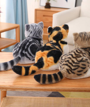 Lusy Store LLC Lovely Simulation Cat Stuffed Soft Pet Cat Dolls Kawaii Animal Plush Toys Plush