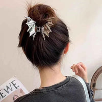 Halloween Party Cool Bat Lady Metal Hairpin Punk Style Ball Party Braiding Small Design Shark Clip Dress up Hair Accessories Style B