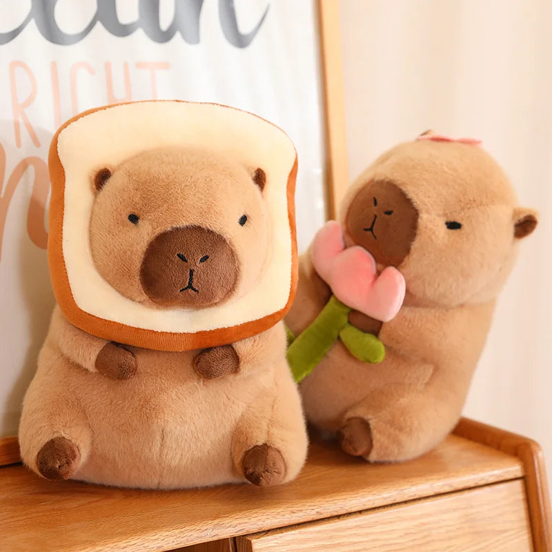 Lusy Store LLC Capybara Turn Into Bread Uncorn Plush Toys Lovely Animals Stuffed Dolls Holiday Gift Home Decor Sofa Plush Pillows Plush