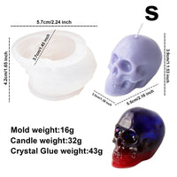 White and Pink Skull Candle Molds DIY Epoxy Skull Resin Mold Art Craft for Holiday Decoration DIY Halloween Skeleton Skull Mold White Skull S