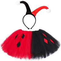 Black Red Clown Tutu Skirt Outfit for Girls Carnival Halloween Costumes for Kids Birthday Party Tutus Fluffly Princess Ball Gown Only Skirt