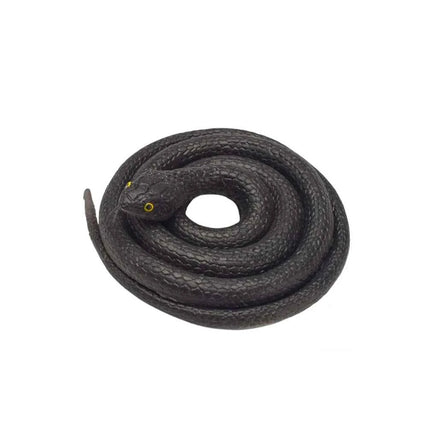 Waterproof Rubber Snake Realistic Soft Shocking Scary Fake Snakes Wear-resistant Halloween Tricky Prank Prop for Garden Decorat Black White CHINA