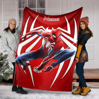 Customized Name Marvel Spider-Man Printed Blanket All Seasons Multi-purpose Blanket Suitable for Sofa, Camping, Travel, Car Style B