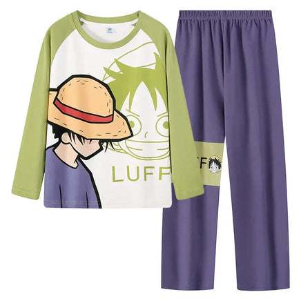 One Piece Dragon Ball Pajamas Sets Luffy Soft Comfortable Man Sleepwear Cotton Loose Pyjama Suit Loose Home Clothes Wear Hoodie C