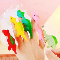 10PCS Catapult Launch Turkey Slingshot Chick Elastic Flying Finger Sticky Decompression Toy for Birthday Halloween Party Favors Mix Dinosaur B X10