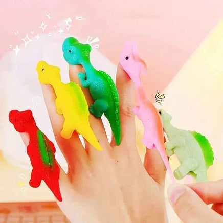 10PCS Catapult Launch Turkey Slingshot Chick Elastic Flying Finger Sticky Decompression Toy for Birthday Halloween Party Favors Mix Dinosaur B X10
