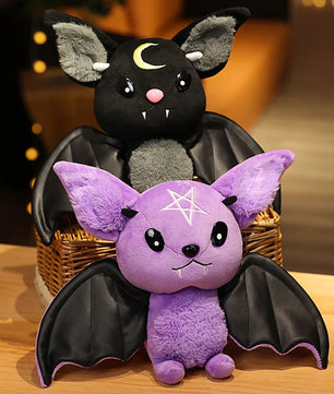 Lusy Store LLC Dark Series Vampire Plush Bat Toy Pentacle Moon Bat Doll Stuffed Halloween Plush Kids Toy Home Decor Plush