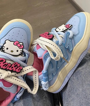 Kawaii Hello Kitty Canvas Skateboard Shoes in Blue