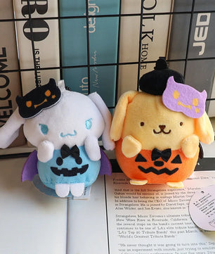 Lusy Store LLC Hello Kitty Halloween Doll Cinnamoroll Kuromi Kawaii Ghost Plush Toy Key Pendant Gifts Halloween Toys Plush