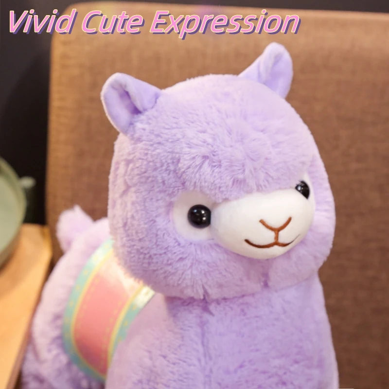 Lusy Store LLC Creative Saddle Alpaca Plush Toy Cute Cartoon Animal Doll Soft Stuffed Home Decoration Kids Birthday Christmas Gift Plush