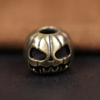 Halloween Pumpkin Skull Face Lantern EDC Brass Knife Beads DIY Woven Paracord Lanyard Pendants Outdoor Tool Hangings Accessories Retro Brass